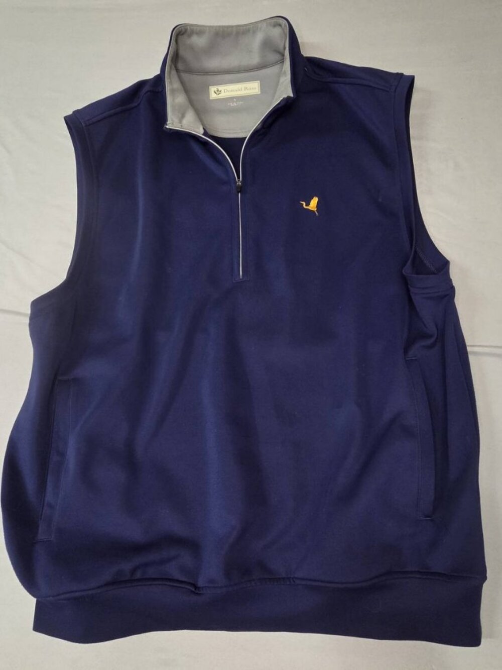 Donald Ross Navy Quarter Zip Golf Vest L